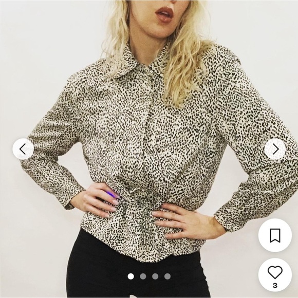 Club Monaco Leopard Varsity Spring Jacket Waist Tie Animal Blazer Zip Up XS - Picture 3 of 14